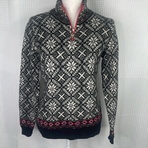 Cambridge Dry Goods Lambswool Alpaca Blend Sweater Snowflakes Winter Holiday M